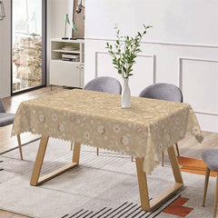 Lofaris Light Brown Dandelion Floral Rectangle Tablecloth