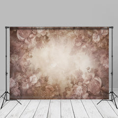 Lofaris Light Brown Retro Floral Fine Art Backdrop For Photo