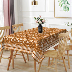 Lofaris Light Brown Rhombic Repeat Rectangle Tablecloth