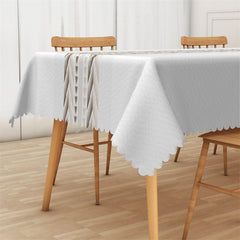 Lofaris Light Brown Stripe White Simple Rectangle Tablecloth