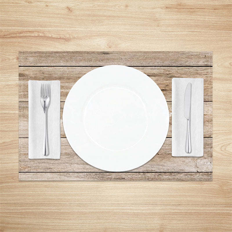 Lofaris Light Brown Wood Fabric Dining Set Of 4 Placemats