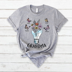 Lofaris Light Bulb Flower Butterfly Custom Mothers Day T-Shirt