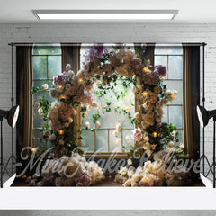 Lofaris Light Color Rose Arch Window Flower Backdrop