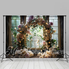 Lofaris Light Color Rose Arch Window Flower Backdrop