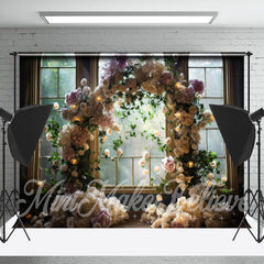 Lofaris Light Color Rose Arch Window Flower Backdrop