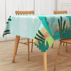 Lofaris Light Cyan Cactus Cloud Summer Rectangle Tablecloth