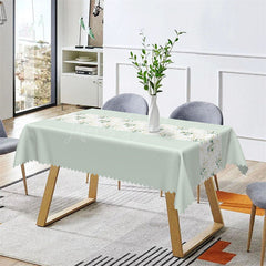 Lofaris Light Green Elegant Spring Leaves Dining Tablecloth