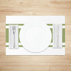 Lofaris Light Green White Line Set Of 4 Placemats For Table