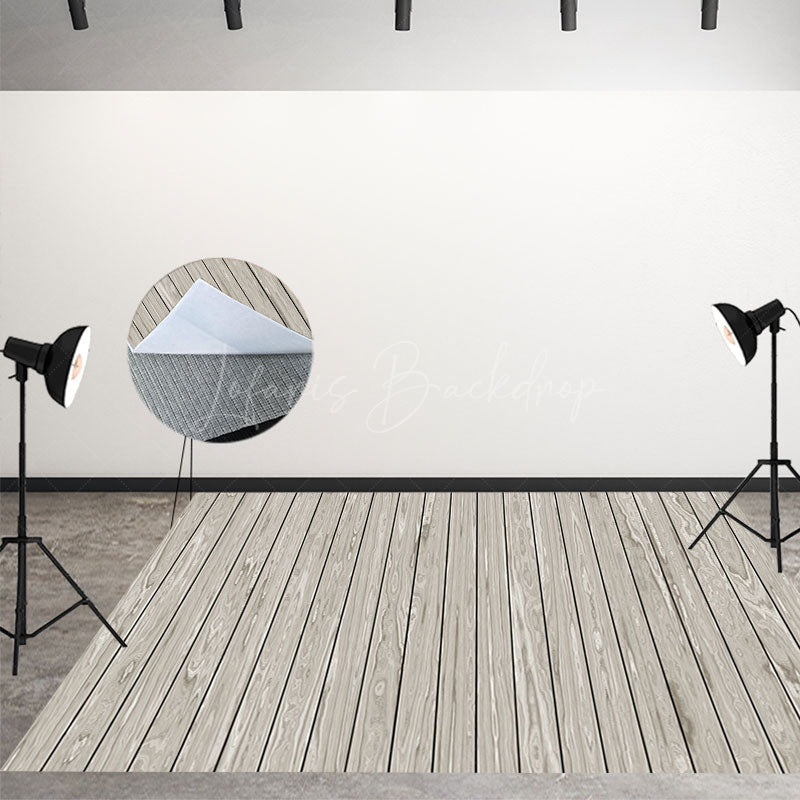 Lofaris Light Grey Neat Vertical Wood Grain Floor Backdrop