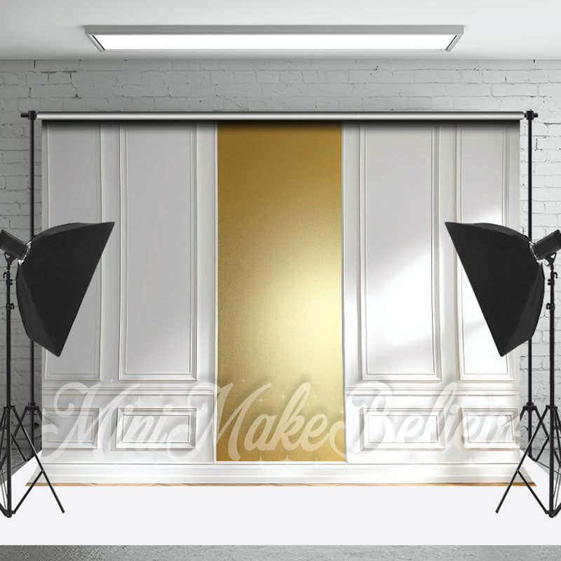 Lofaris Light Luxury Gold White Wall Photography Backdrop