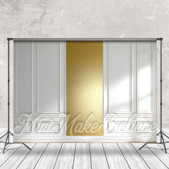 Lofaris Light Luxury Gold White Wall Photography Backdrop