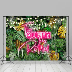 Lofaris Light Monstera Neon The Queen Has Retired Backdrop