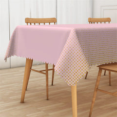 Lofaris Light Pink And Golden Glitter Dots Dining Tablecloth