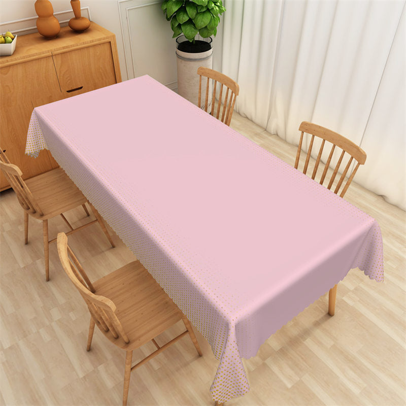 Lofaris Light Pink And Golden Glitter Dots Dining Tablecloth