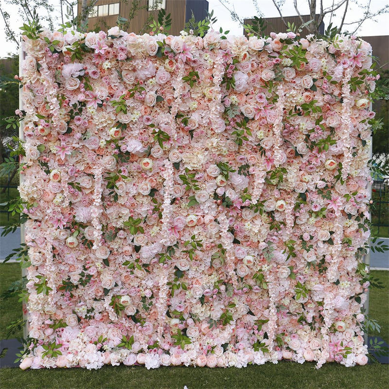 Lofaris Light Pink Artificial Flower Wall Bridal Shower Decor