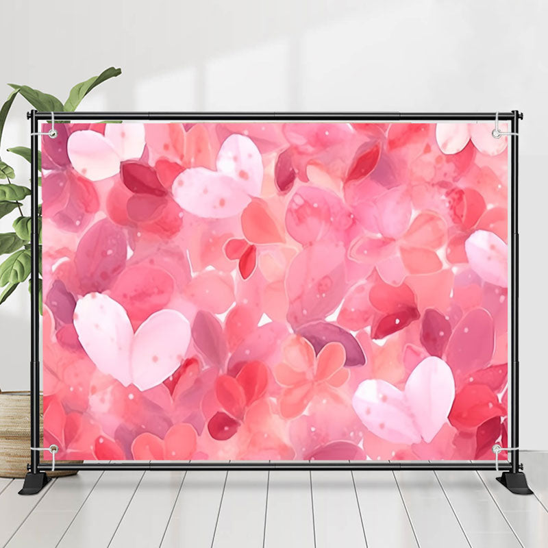 Lofaris Light Pink Heart Petals Valentines Day Backdrop