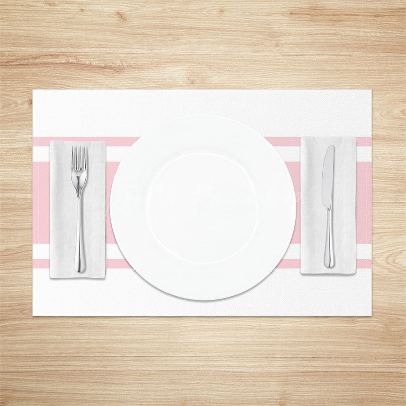 Lofaris Light Pink Simple White Dinner Set Of 4 Placemats