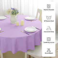 Lofaris Light Purple 180 GSM Polyester Round Banquet Tablecloth