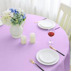 Lofaris Light Purple 180 GSM Polyester Round Banquet Tablecloth