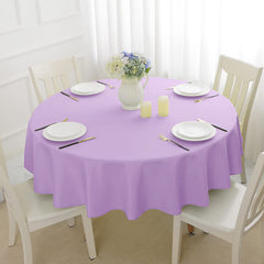 Lofaris Light Purple 180 GSM Polyester Round Banquet Tablecloth