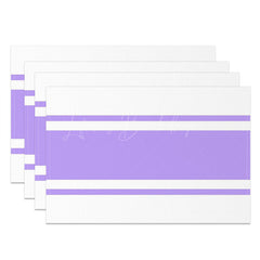 Lofaris Light Purple And White Simple Set Of 4 Placemats