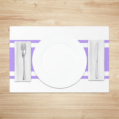 Lofaris Light Purple And White Simple Set Of 4 Placemats