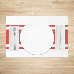 Lofaris Light Red Lines Rectangle Modern Set Of 4 Placemats