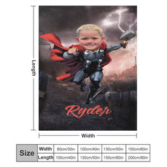 Lofaris Lightning Rain Thunder Hero City Custom Photo Blanket