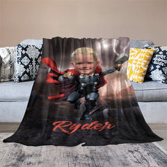 Lofaris Lightning Rain Thunder Hero City Custom Photo Blanket