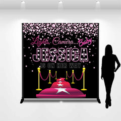 Lofaris Lights Camera Diamonds Custom Baby Shower Backdrop