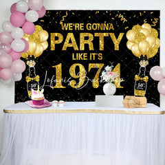 Lofaris Like Its 1974 Gold Sparkle 50th Birthday Backdrop