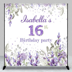 Lofaris Lilac Floral Girls Sweet 16 Custom Birthday Backdrop