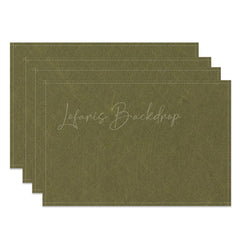 Lofaris Linen Solid Army Green Modern Set Of 4 Placemats