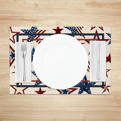 Lofaris Lines Flag Star Independence Day Set Of 4 Placemats