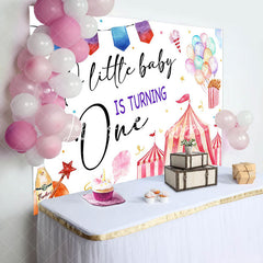 Lofaris Little Baby Is Turning One Circus Birthday Backdrop