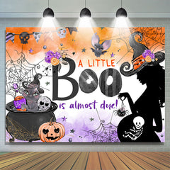 Lofaris Little Boo Halloween Pumpkin Baby Shower Backdrop