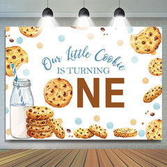 Lofaris Little Cookie Milk White 1st Birthday Party Backdrop