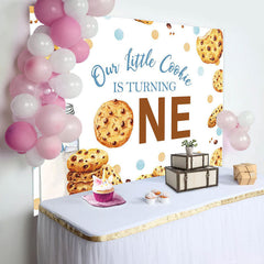 Lofaris Little Cookie Milk White 1st Birthday Party Backdrop