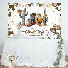 Lofaris Little Cowboy Western Theme Baby Shower Backdrop