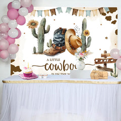 Lofaris Little Cowboy Western Theme Baby Shower Backdrop