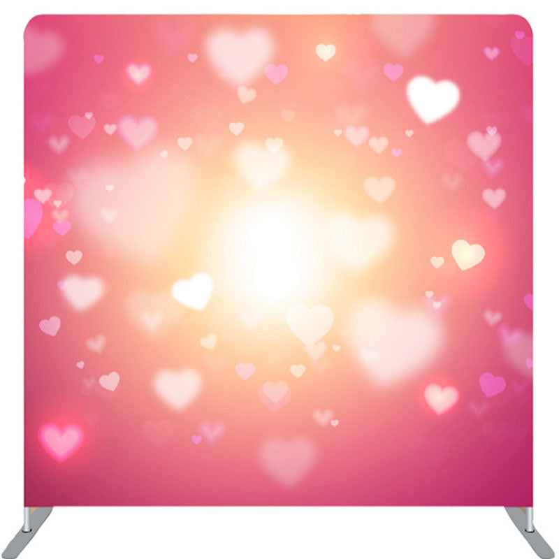 Lofaris Little Heart Pink Warm Fabric Valentines Day Backdrop