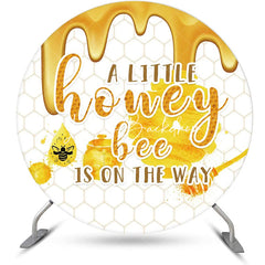 Lofaris Little Honey Bee Honeycomb Round Baby Shower Backdrop