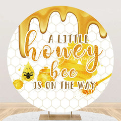 Lofaris Little Honey Bee Honeycomb Round Baby Shower Backdrop