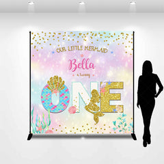 Lofaris Little Mermaid Bokeh Custom 1st Birthday Backdrop