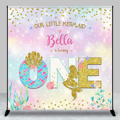 Lofaris Little Mermaid Bokeh Custom 1st Birthday Backdrop