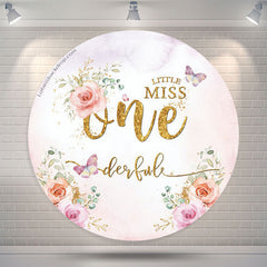 Lofaris Little Miss Onederful Floral Birthday Backdrop For Girls