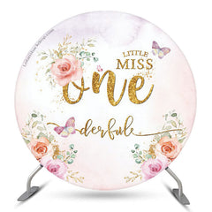 Lofaris Little Miss Onederful Floral Birthday Backdrop For Girls