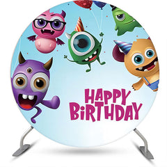 Lofaris Little Monster Cute Sky Round Birthday Backdrop