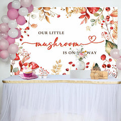 Lofaris Little Mushroom Is On The Way Baby Shower Backdrop