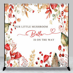 Lofaris Little Mushroom Leaves Custom Baby Shower Backdrop